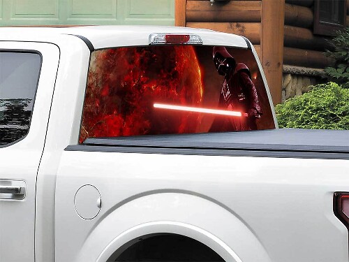 Autocollant en vinyle pour lunette arrière Darth Vader pour pick-up SUV