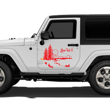 Autocollant en vinyle Paysage Forêt de Montagne pour Porte Jeep Wrangler Rubicon Sahara 3