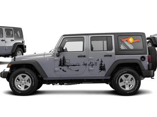 Jeep Life vinyle autocollant graphique côté Wrangler Rubicon Sahara JK JKU TJ #3