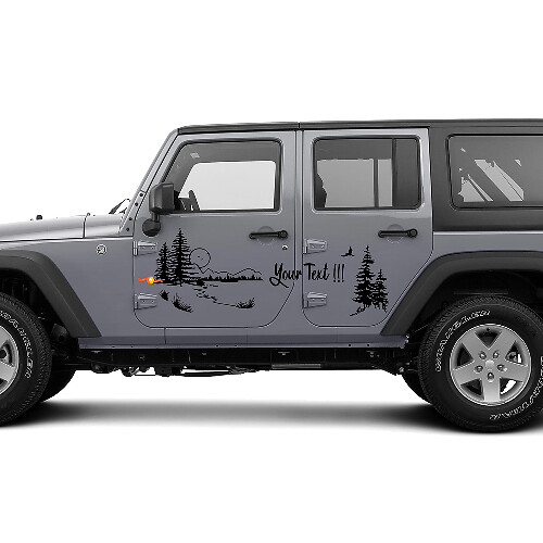 Autocollant Vinyle Porte Paysage Naturel pour Jeep Wrangler Rubicon Sahara