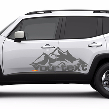 Autocollant en vinyle lettrage style montagnes pour porte Jeep Renegade_2