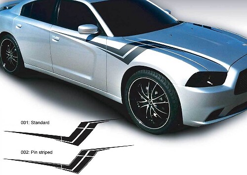 Kit d'autocollants en vinyle Z Hash pour côtés pour Dodge Charger 2011-2014