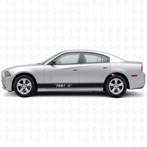 Autocollant en vinyle à bandes contour personnalisées pour bas de caisse Dodge Charger