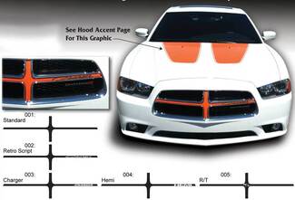 Dodge Charger Grill Cross Hair Hemi Decal Sticker Kit graphique complet s'adapte aux modèles 2011-2014