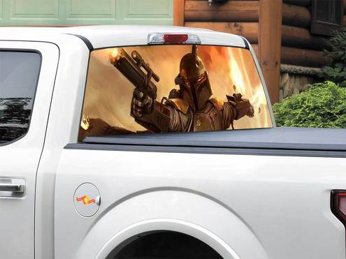 Boba Fett Bounty Hunter Star Wars arrière fenêtre autocollant autocollant Pick-up camion SUV voiture n’importe quelle taille