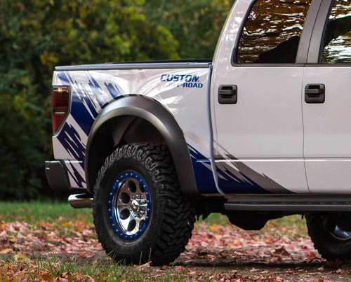 Kit d'autocollants en vinyle bicolore CUSTOM OFF ROAD pour Musclecar, camion puissance, camion ROUSH