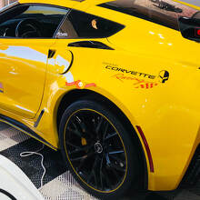 Paire d'autocollants vinyle pour porte latérale Corvette Racing pour Chevrolet Corvette_2
