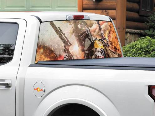 Boba Fett Bounty Hunter Explosion Gun Star Wars Arrière Fenêtre Decal Sticker Pick-up Truck SUV Car n'importe quelle taille