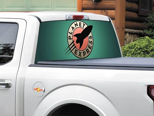 Autocollant en vinyle pour lunette arrière Planet Express Futurama