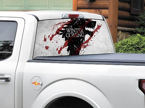 L'hiver arrive style GoT Autocollant vinyle pour lunette arrière de camion