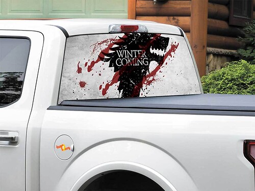 L'hiver arrive House Stark TV Show Game Of Thrones Autocollant de fenêtre arrière Pick-up Truck SUV Car n'importe quelle taille