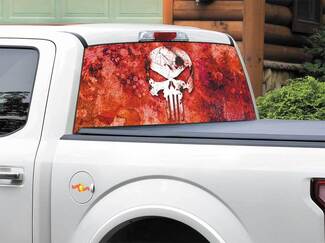 Punisher logo rouge fenêtre arrière autocollant autocollant Pick-up camion SUV voiture toute taille
