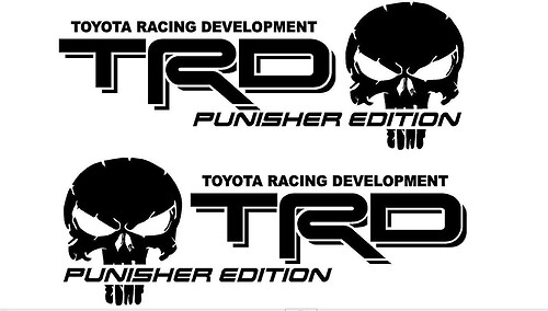Autocollant vinyle TRD Punisher Edition pour les parois de lit Toyota Tacoma