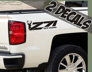 2 - Décalques Offroad Z71 Chasse au Cerf pour Chevrolet Silverado