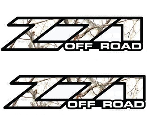 2 décalcomanies Chevy Silverado Z71 Off Road Realtree AP Snow Camo autocollants 1500
