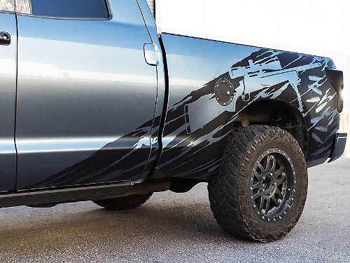 Autocollant Vinyle Latéral Style Usé Fusil de Précision pour Toyota Tundra 2007-2013
