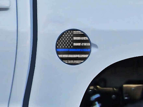 Autocollant en vinyle avec drapeau américain à ligne bleue pour bouchon de réservoir Toyota Tundra 2014-16