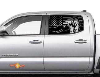 Toyota Tundra Tacoma TRD fenêtre graphique drapeau USA ours fontaines stickers autocollants