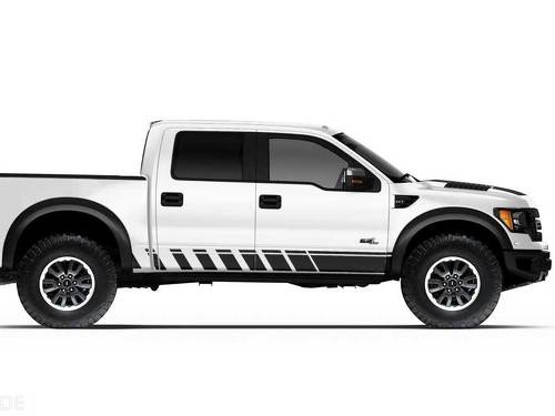 Ford Raptor Truck F-150 Bed Side Rocker Panel Stripes Autocollants graphiques pour modèles 2010-2014