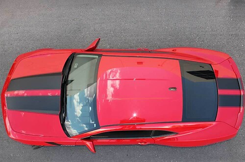 Twin Rally Pinstripe Kit — Autocollant vinyle (capot, coffre) pour Chevrolet Camaro 2010-2013
