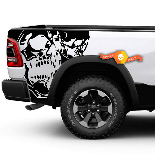 Dodge Ram Truck 1500/2500 deux autocollants graphiques SKULL pour modèles 2009-2014