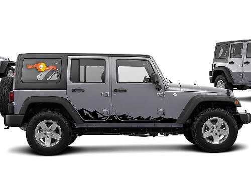 Autocollant vinyle côté montagne pour Jeep Wrangler