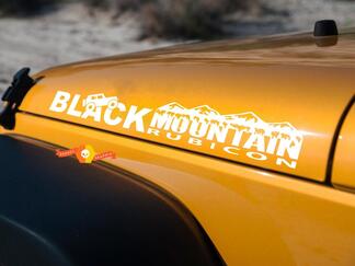 Autocollants graphiques Jeep Black Mountain Rubicon côté capot pour tous les modèles.