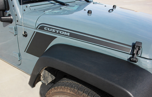 Autocollant vinyle personnalisé bandes de contour capot aile avant pour Jeep Wrangler 2007-2017