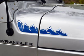 Jeep capot côté capot montagne autocollant vinyle graphique JK Renegade