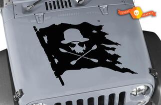 Jeep Hood Jolly Roger Skull Pirate Drapeau Vinyle Autocollant