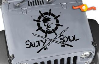Salty Soul Life Sticker graphique en vinyle personnalisé Jeep Hood