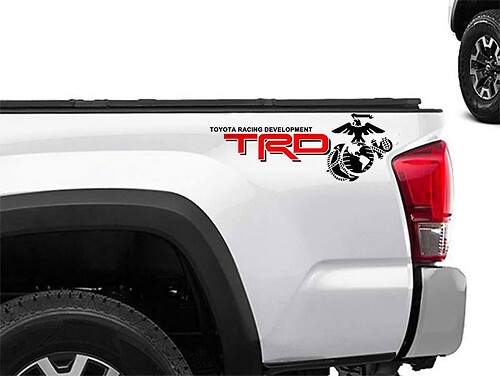 Autocollant en vinyle TRD USMC Edition pour ridelle de Toyota Tacoma