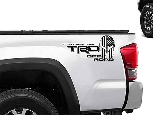 Set d'autocollants en vinyle TRD Spartan Helmet style drapeau USA pour tablette de camions Toyota