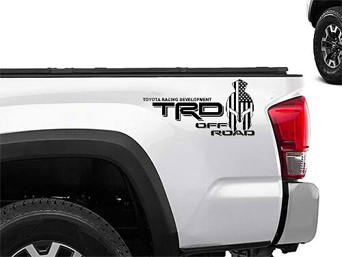 Kit d'autocollants vinyle de chevet style drapeau USA casque TRD Spartan pour camions Toyota