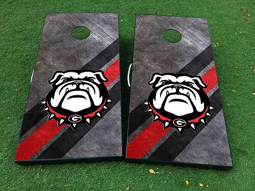 Ensemble d'autocollants vinyles pour planche de cornhole Bulldog Football