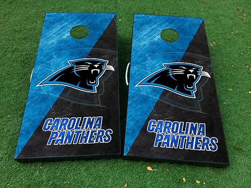Autocollant de jeu de société Cornhole de football des Panthers de la Caroline, enveloppes en vinyle avec stratifié
