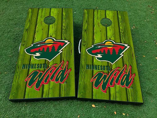 Set d'autocollants en vinyle pour planche de cornhole Minnesota Wild Hockey