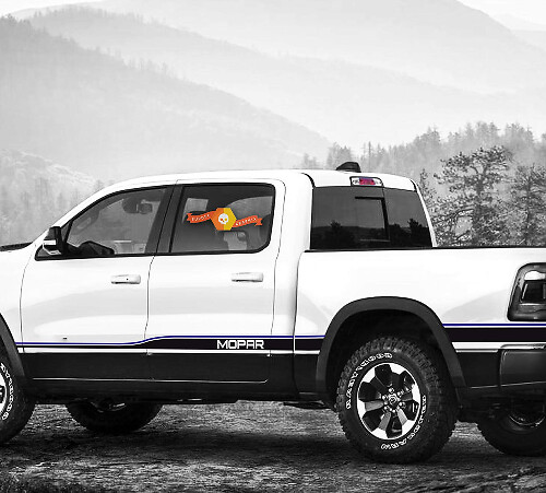 Kit de décalcomanies en vinyle bandes latérales style Mopar pour Dodge Ram 1500 Rebel 2016