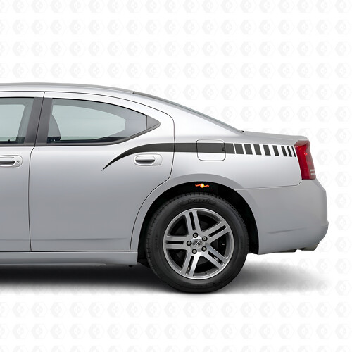 Autocollant vinyle latéral à rayures stroboscopiques style Stinger pour Dodge Charger 2006-2010