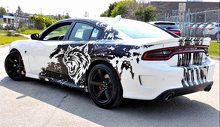 Custom Cat Head Distressed Stripe Pattern Kit complet Autocollant vinyle pour Dodge Charger Hellcat_2