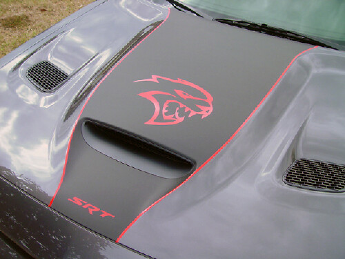 Autocollant vinyle graphique capot style Hellcat pour Dodge Challenger