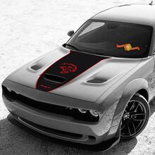 Autocollant vinyle graphique capot style Hellcat pour Dodge Challenger_2