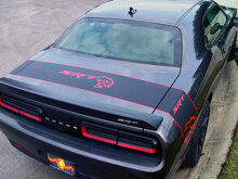 Autocollant en vinyle bandes latérales style Hellcat pour coffre Dodge Challenger_2