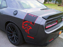Autocollant en vinyle bandes latérales style Hellcat pour coffre Dodge Challenger_3