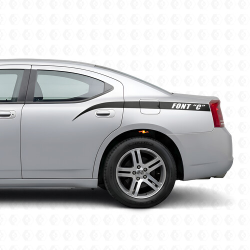 Autocollant Vinyle Latéral à Rayures Style Stinger Personnalisé pour Dodge Charger 2006-2010