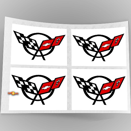 Autocollant vinyle logo Corvette C5 pour cache-moyeu de roue