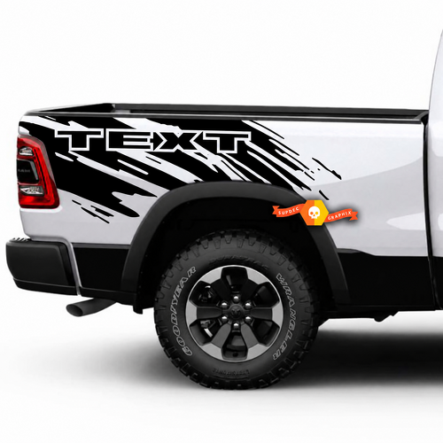 Autocollant vinyle décoratif personnalisé à éclaboussures et effet grunge pour table de chevet Dodge Ram 1500