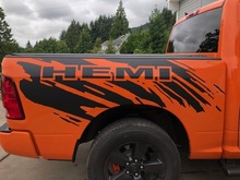 Dodge Ram HEMI Splash Grunge Logo camion vinyle autocollant décalcomanie lit graphique
 2
