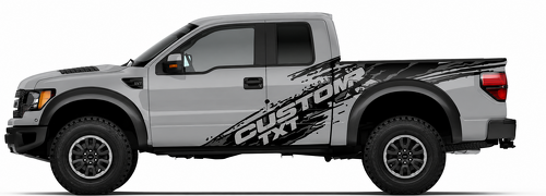 Autocollant en vinyle latéral CUSTOM TXT Motif éclaboussures de boue pour Ford F-150
