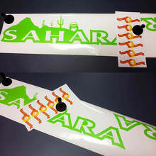Paire d'autocollants vinyle "Sahara" pour capot de Jeep Wrangler_2
